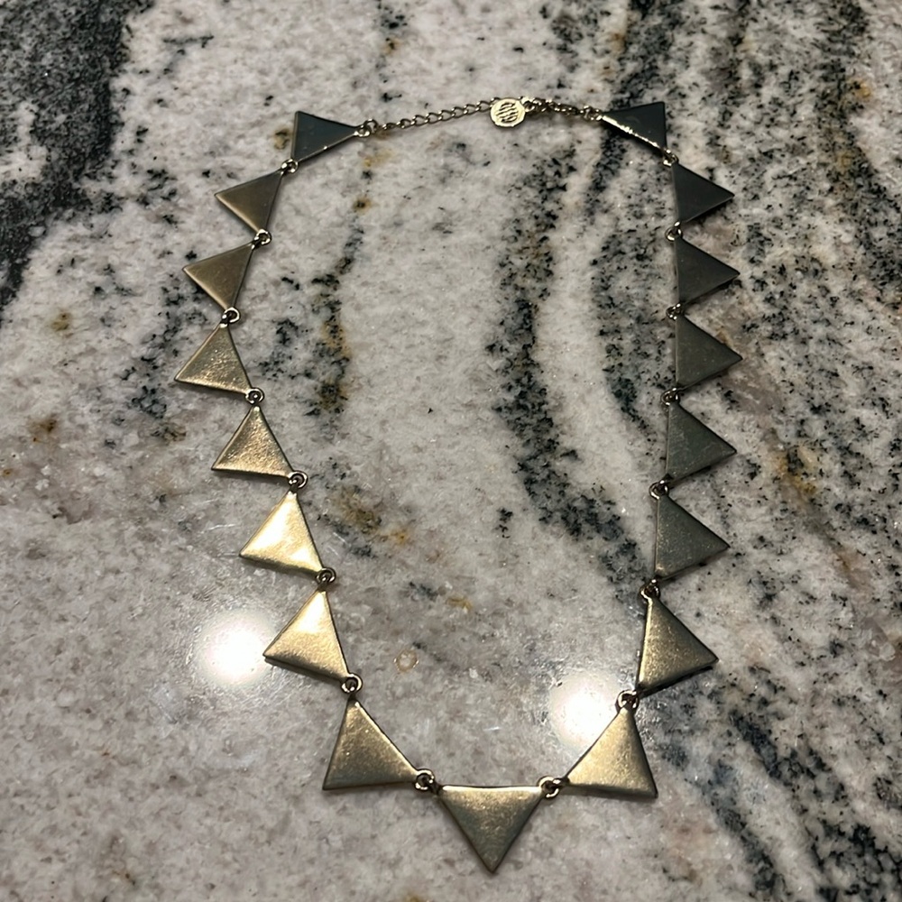 House of Harlow 1960 Gold and Black Triangle Necklace